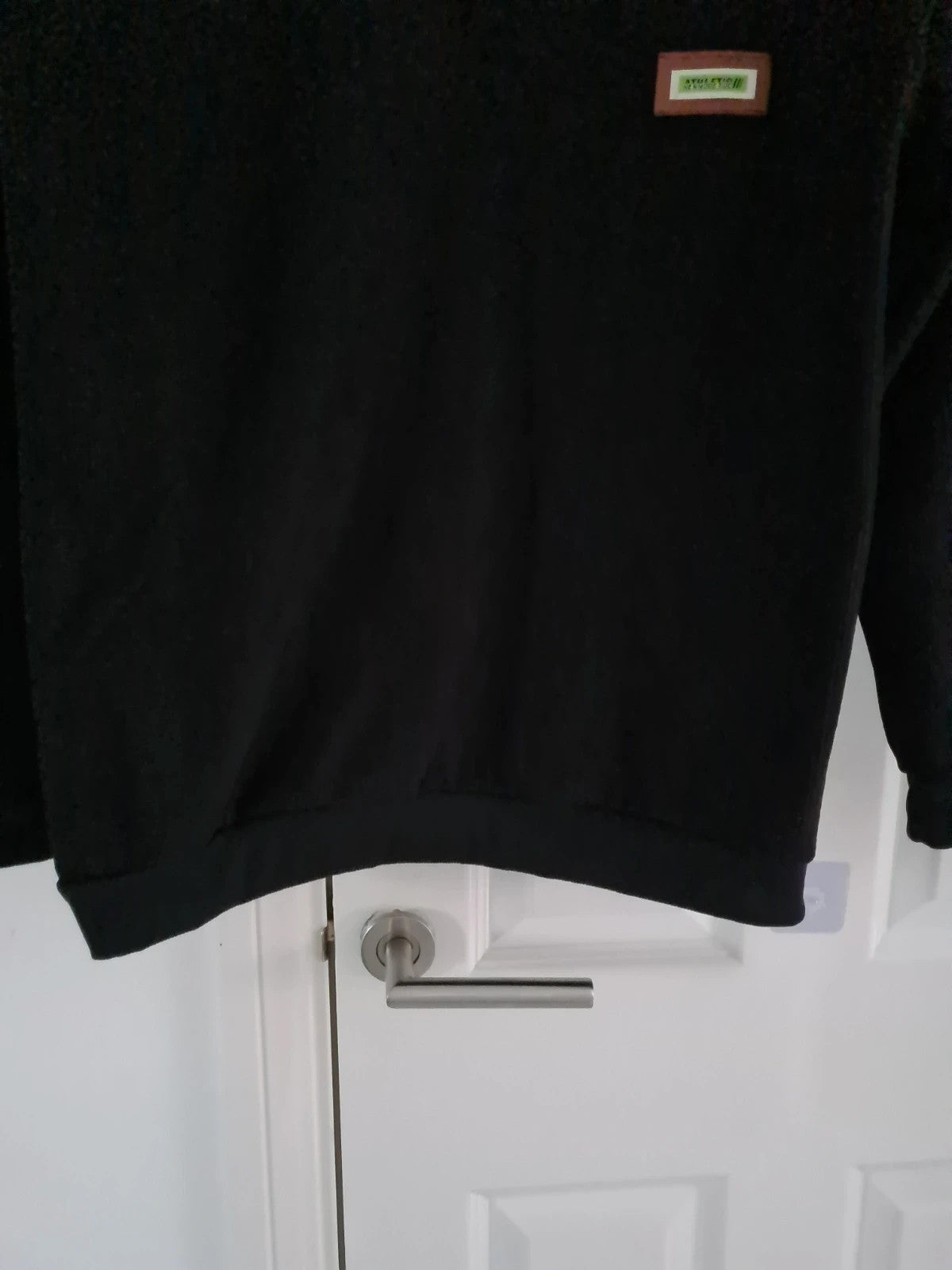 TikTok men black jumper buttons neck corduroy sweatshirt pullover crash polo thick warm casual XL