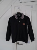 TikTok men black jumper buttons neck corduroy sweatshirt pullover crash polo thick warm casual XL