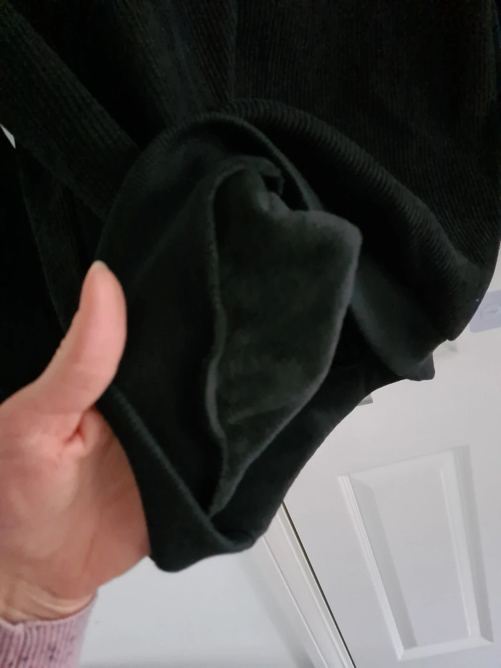 TikTok men black jumper buttons neck corduroy sweatshirt pullover crash polo thick warm casual XL