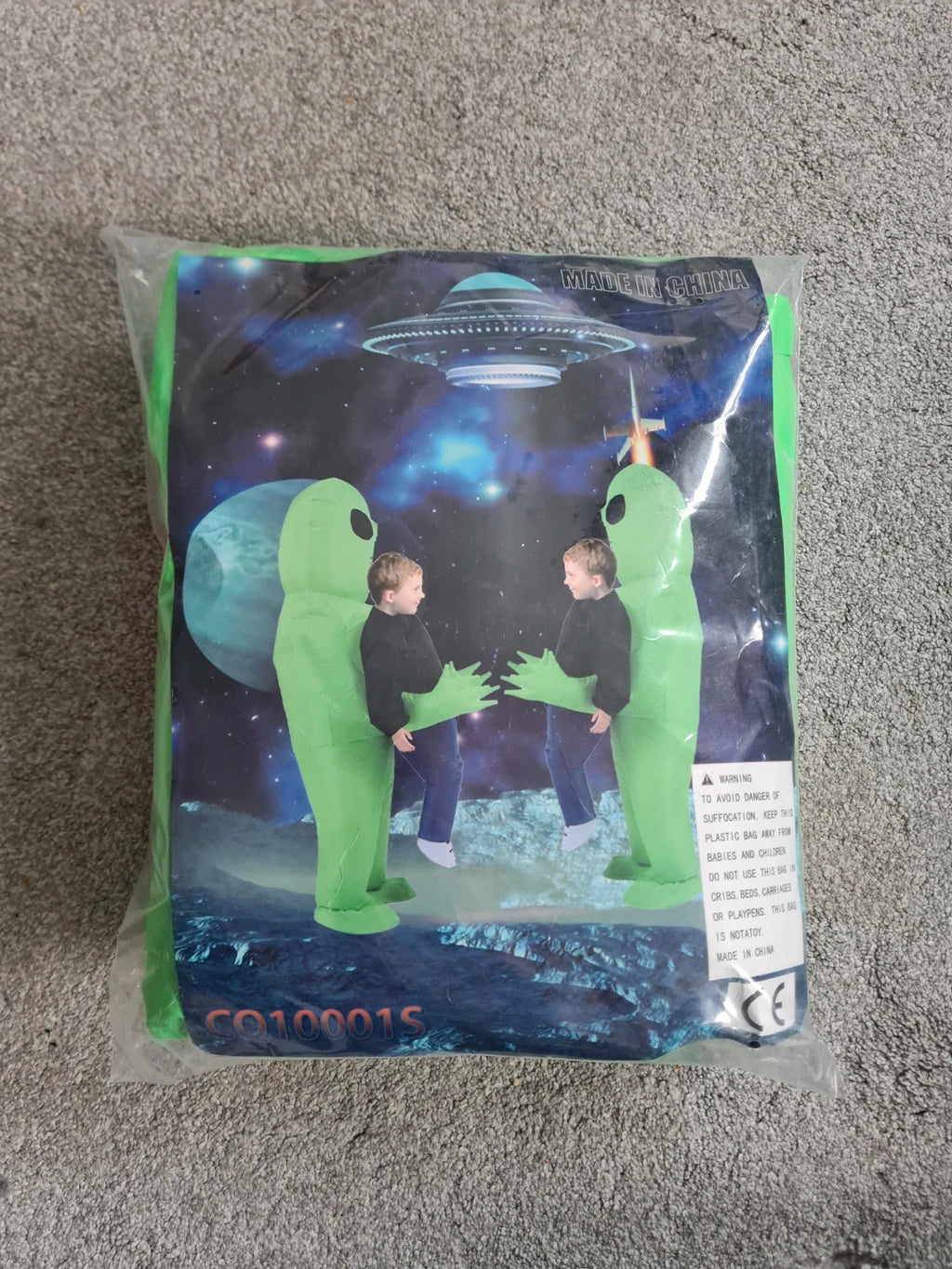 TikTok fancy costume alien ufo green all in one infantable blow up funny party outfit