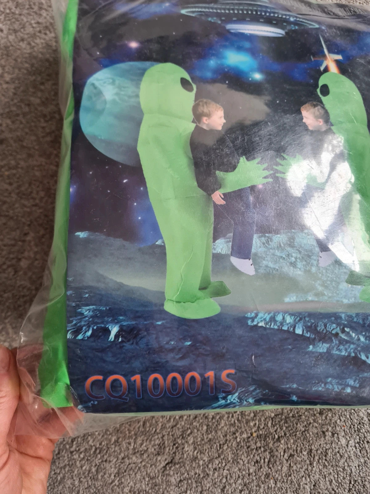 TikTok fancy costume alien ufo green all in one infantable blow up funny party outfit