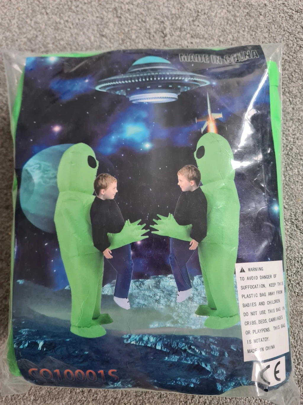TikTok fancy costume alien ufo green all in one infantable blow up funny party outfit