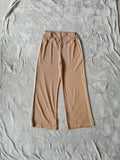 Tiktok shop women brown viral trousers wide straight leg striped on side lounge ribbed pants M/10