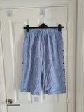 Shein women buttons loose 3/4 pants/trousers cotton-blend drawstring elastic waist casual M/10
