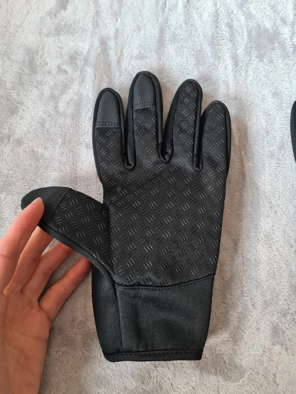HKXY men/women black warm winter gloves touch screen wind/waterproof thermal L