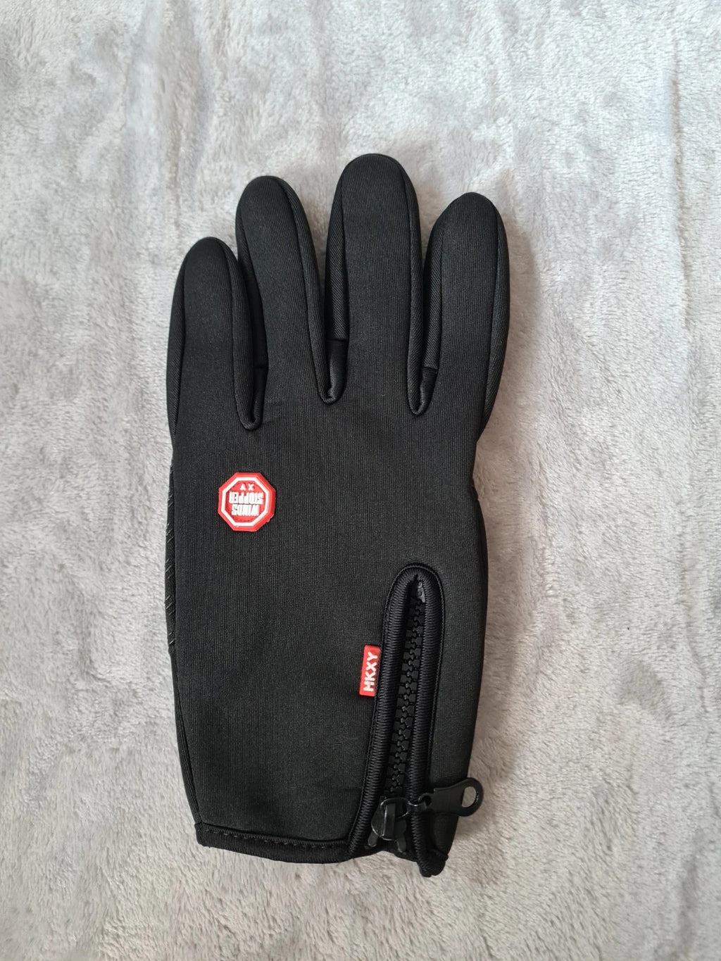 HKXY men/women black warm winter gloves touch screen wind/waterproof thermal L