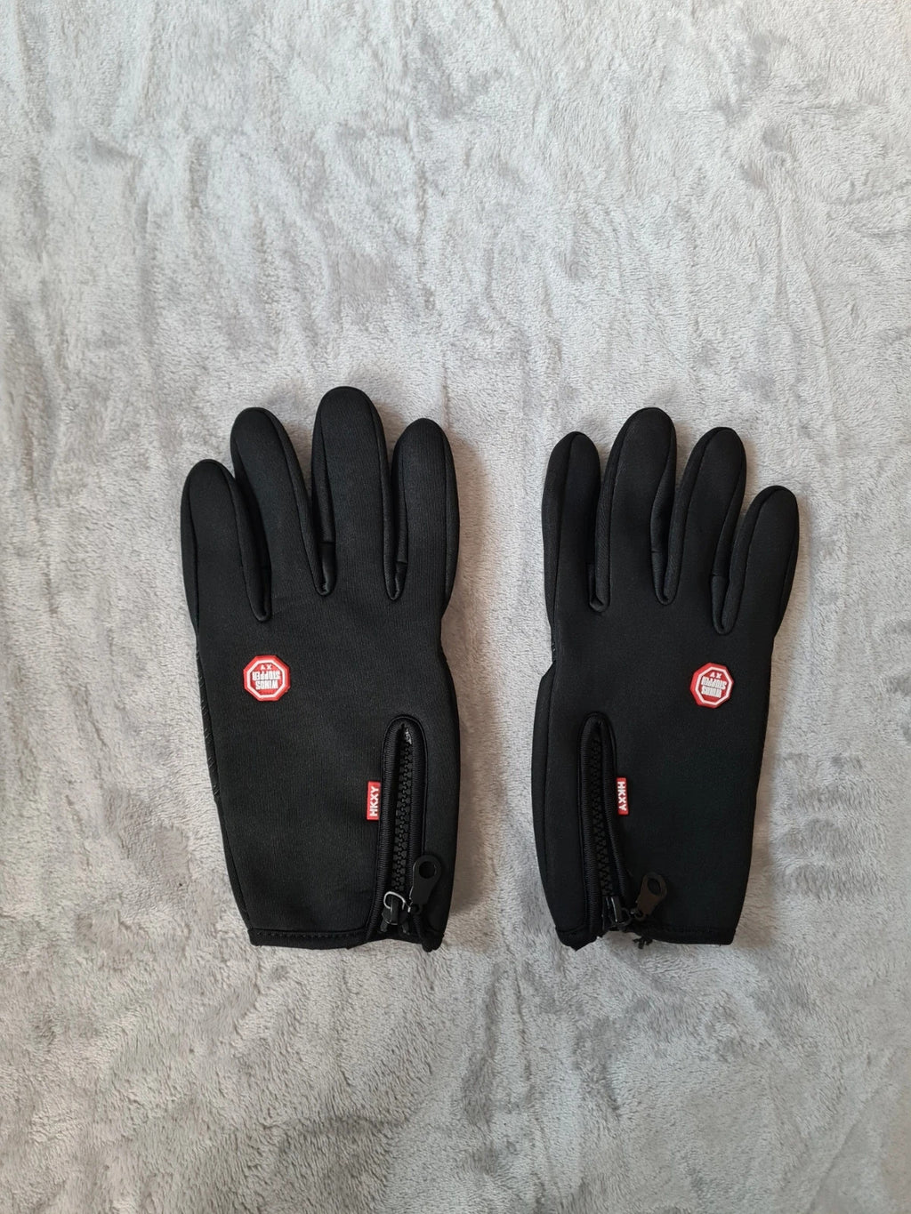 HKXY men/women black warm winter gloves touch screen wind/waterproof thermal L
