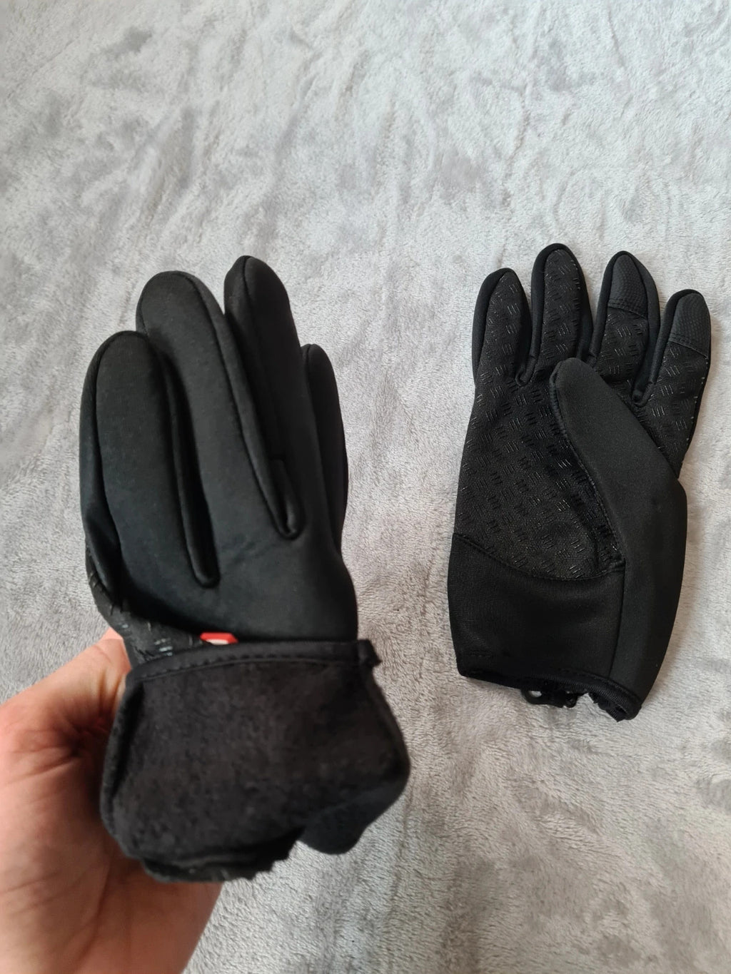 HKXY men/women black warm winter gloves touch screen wind/waterproof thermal L