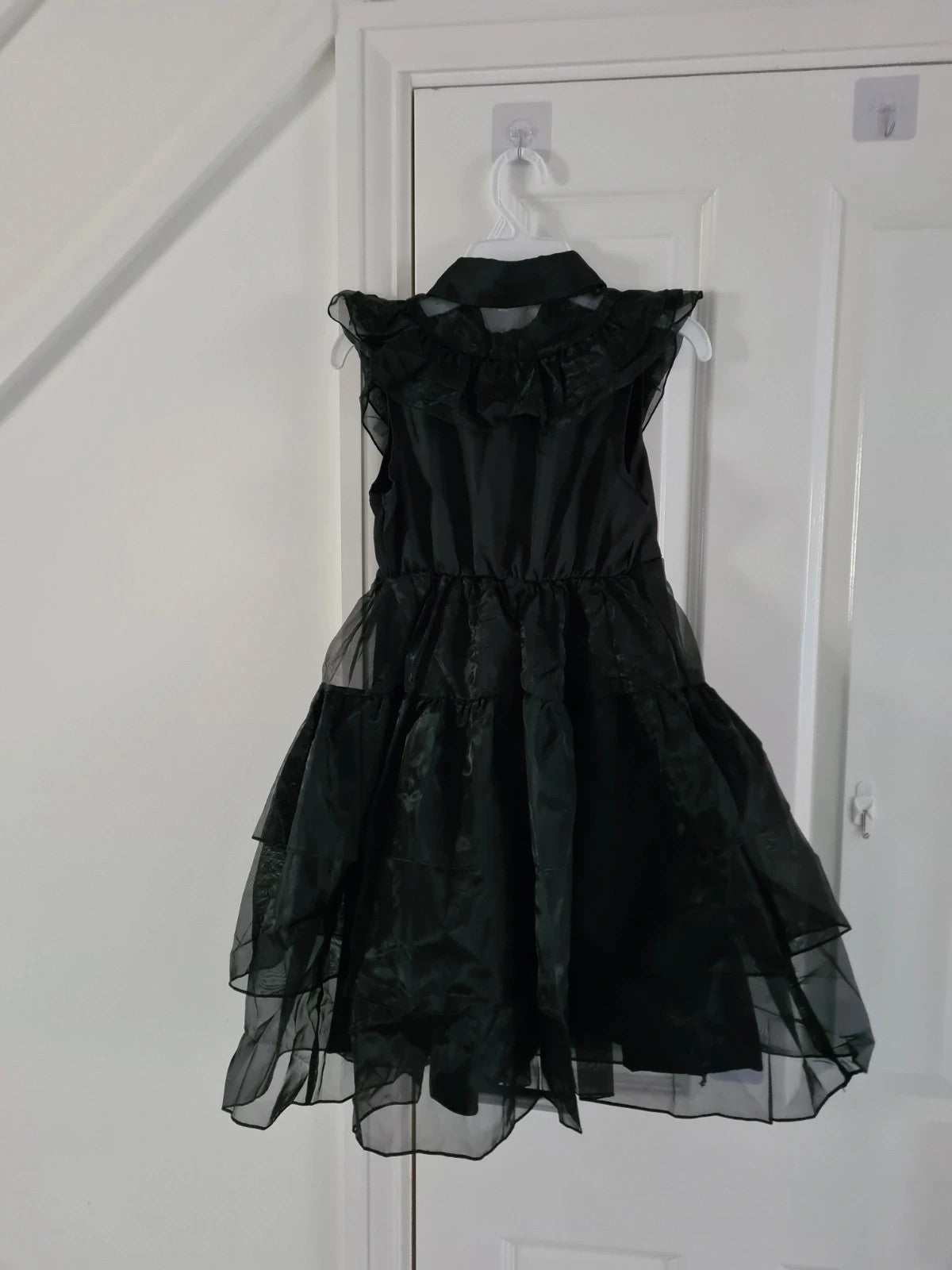Generic kids girls 8y black tulle short dress belted Wednesday Addams party costume
