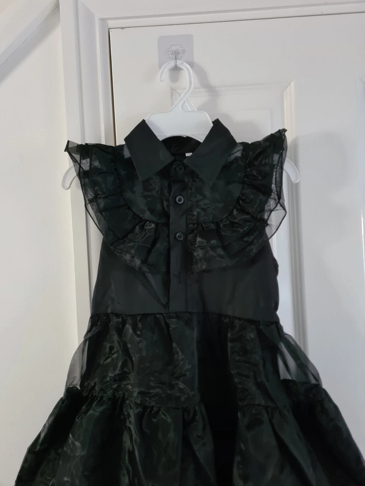 Generic kids girls 8y black tulle short dress belted Wednesday Addams party costume