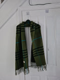 Elegant&classic women/men winter tartan scarf tassel green plaid shwal soft warm long