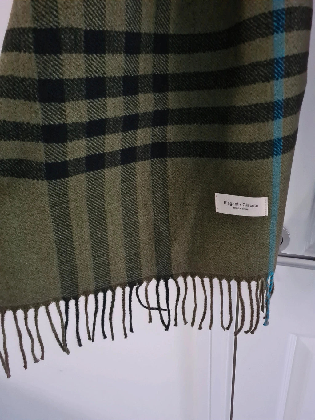 Elegant&classic women/men winter tartan scarf tassel green plaid shwal soft warm long