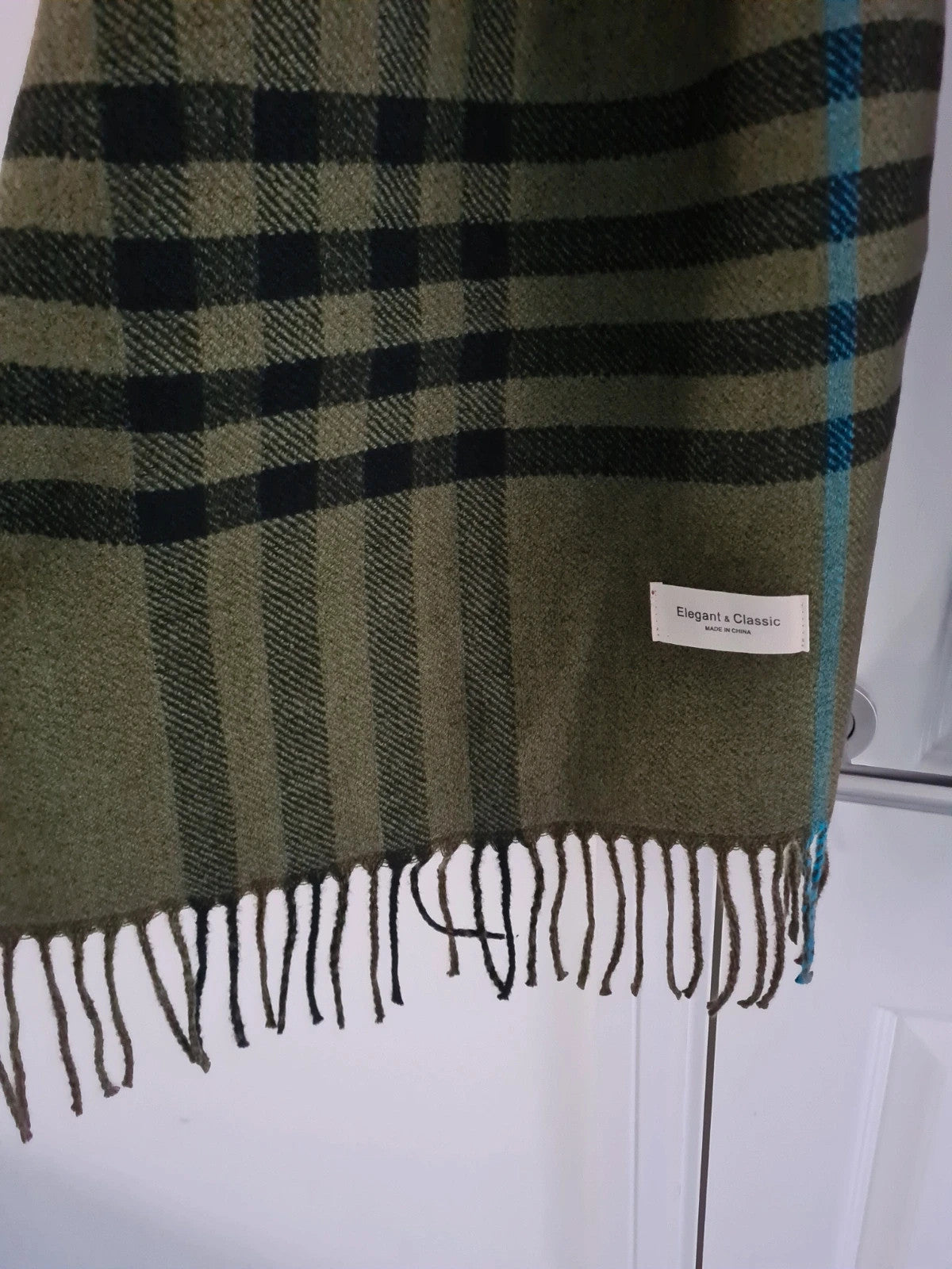 Elegant&classic women/men winter tartan scarf tassel green plaid shwal soft warm long