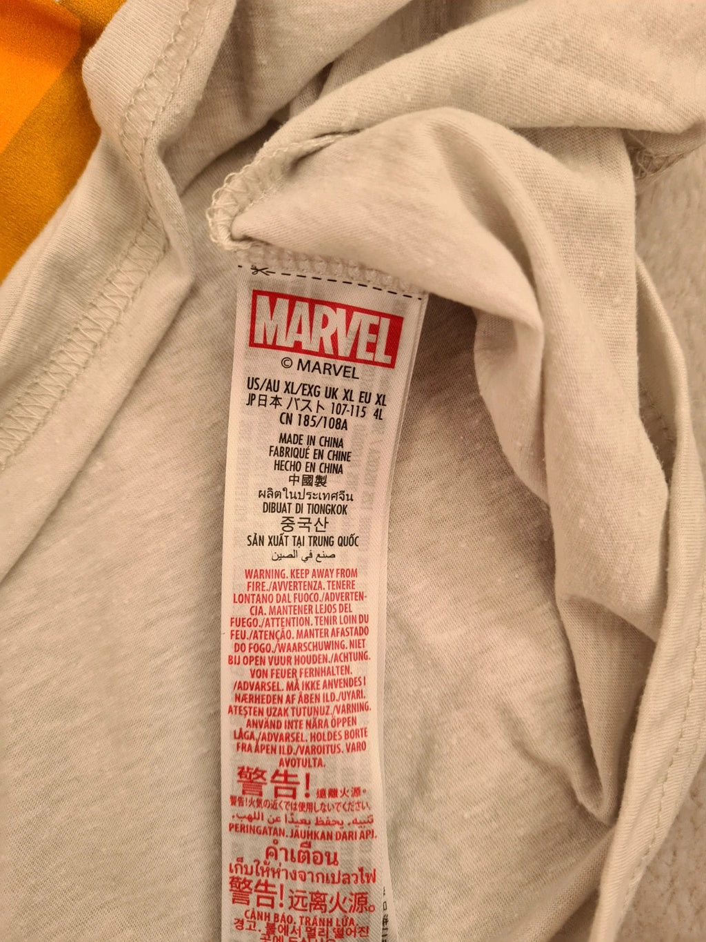 Disney women Marvel T-shirt season grootings print V-neck Xmas tee cotton blend white XL/14