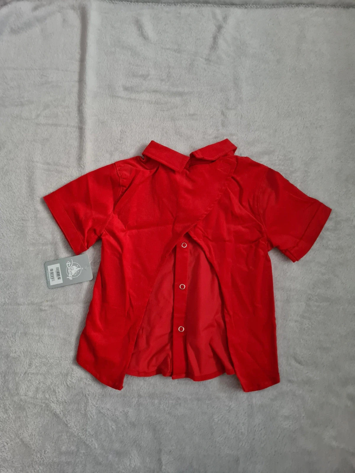 Disney kids boys 4y red shirt short sleeve Mickey Mouse print cotton popper back buttons Xmas outfit