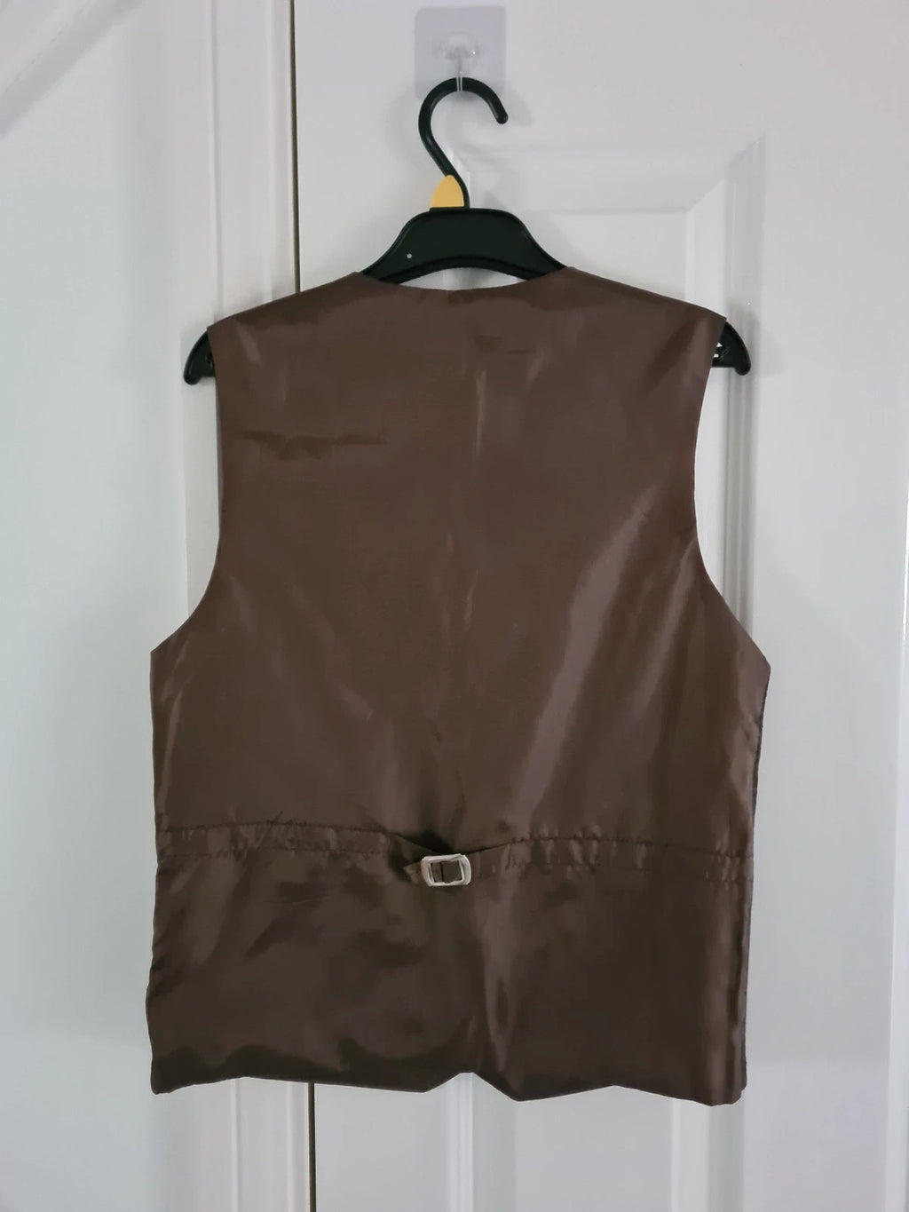 Vivaki brown vintage tweed waistcoat suit set buttons slim fit smart casual XS