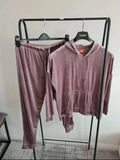 Snugglo women pyjamas set velour hoodie pants nightwear loungewear purple soft cosy 2XL-3XL/UK16-18