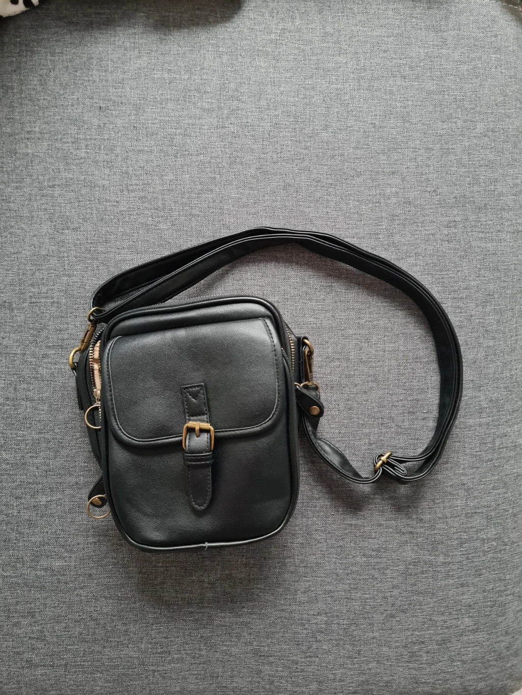 Shein women small messager bag crossbody shoulder bag purse with card slots satchel zipper black