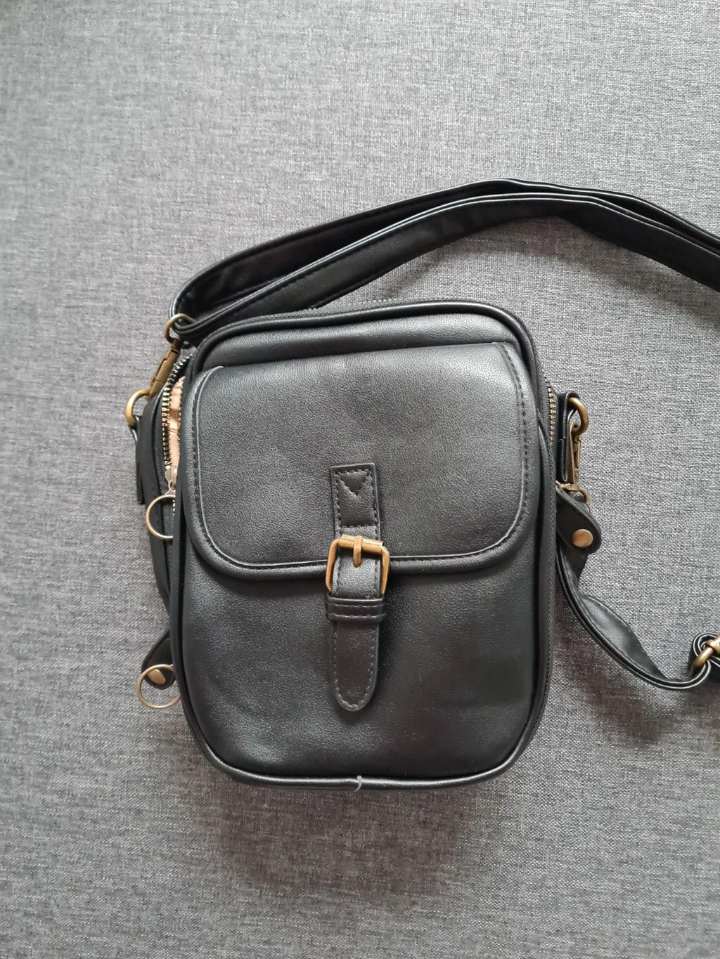 Shein women small messager bag crossbody shoulder bag purse with card slots satchel zipper black