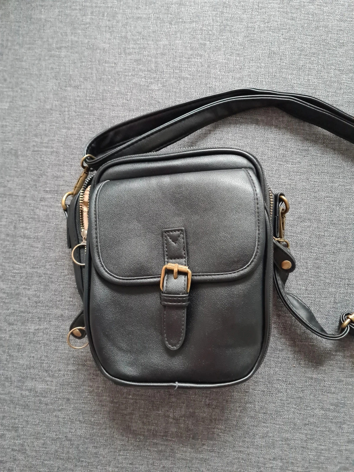 Shein women small messager bag crossbody shoulder bag purse with card slots satchel zipper black