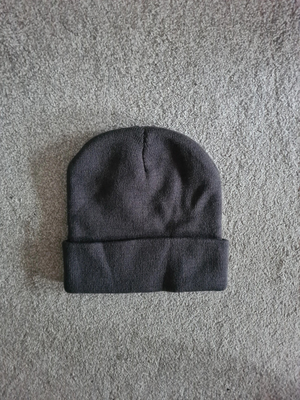 Generic men grey winter beanie hat soft touch acrylic heavyweight double layer knit