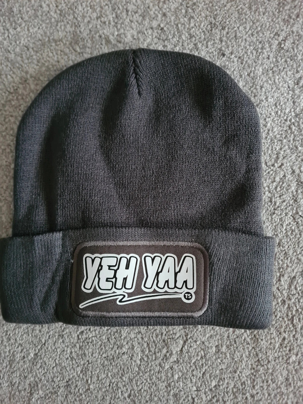 Generic men grey winter beanie hat soft touch acrylic heavyweight double layer knit
