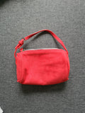 Generic women red seude hand bag zipper mini roller bag shoulder bag