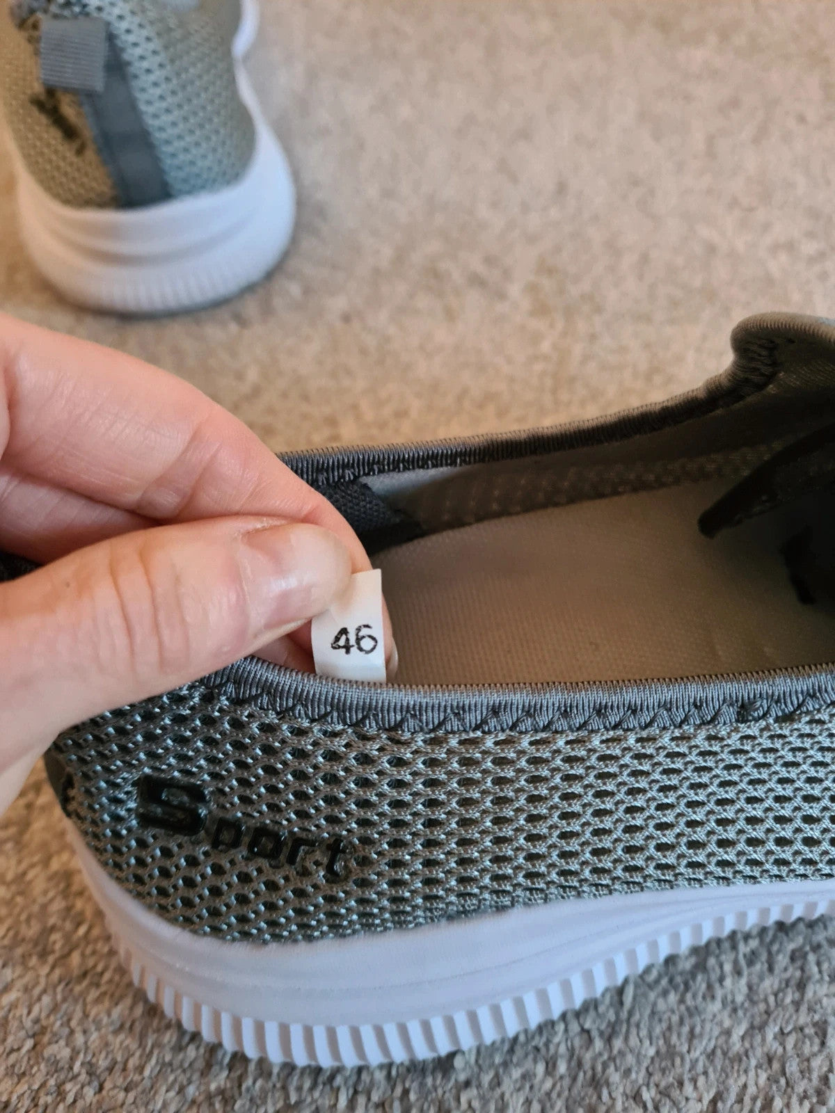 Generic men grey mesh espadrilles sneakers barefoot casual shoes lightweight walking EU46/UK12