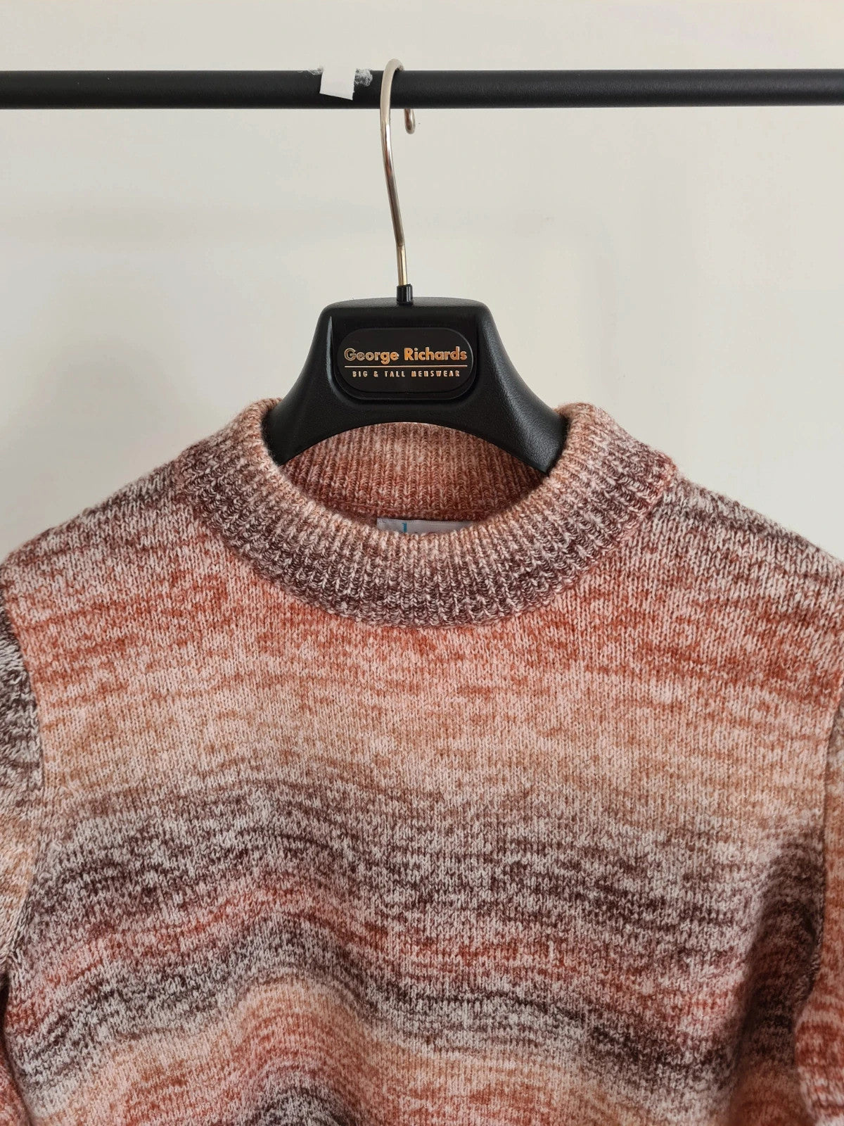 D&Co women rust brown striped sweater knitted jumper crew neck regular fit casual acrylic M/10