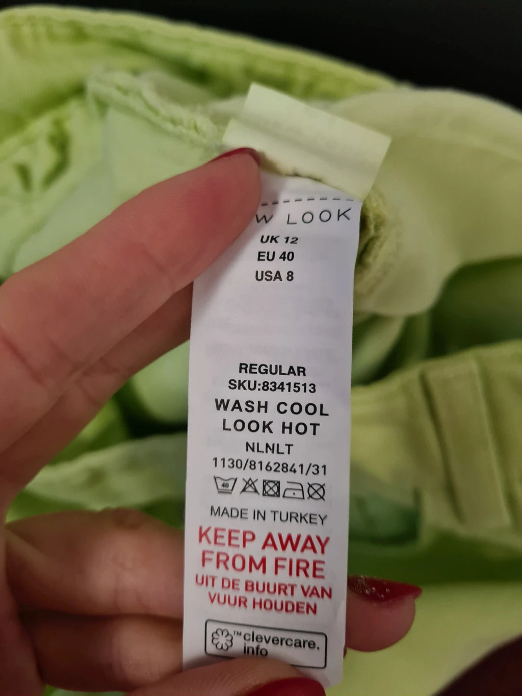 New Look women Adalae high waist wide straight leg cotton jeans regular neon green casual  L/12