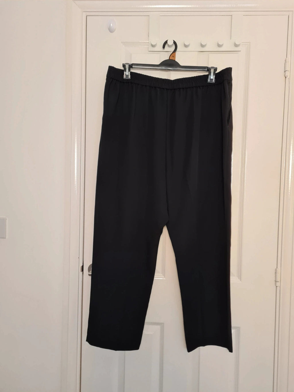 F&F women black double pleat tapered straight leg trousers office formal suit pants 5XL/22R