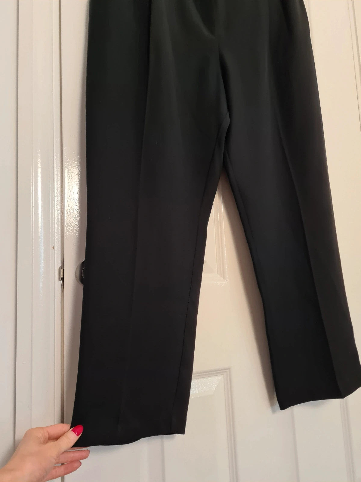 F&F women black double pleat tapered straight leg trousers office formal suit pants 5XL/22R