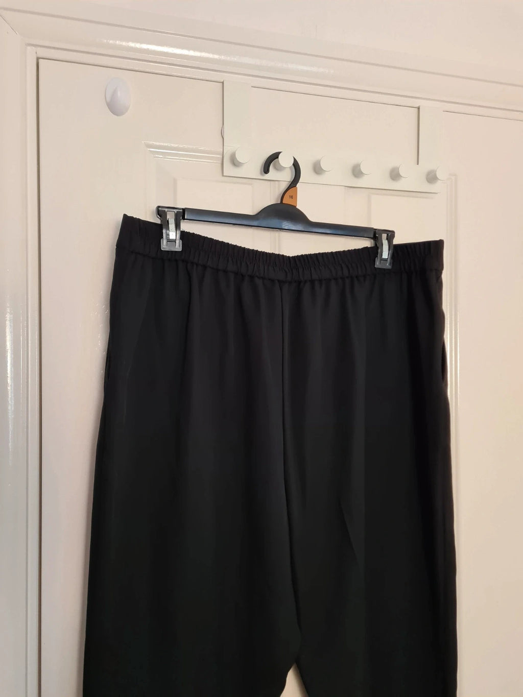 F&F women black double pleat tapered straight leg trousers office formal suit pants 5XL/22R