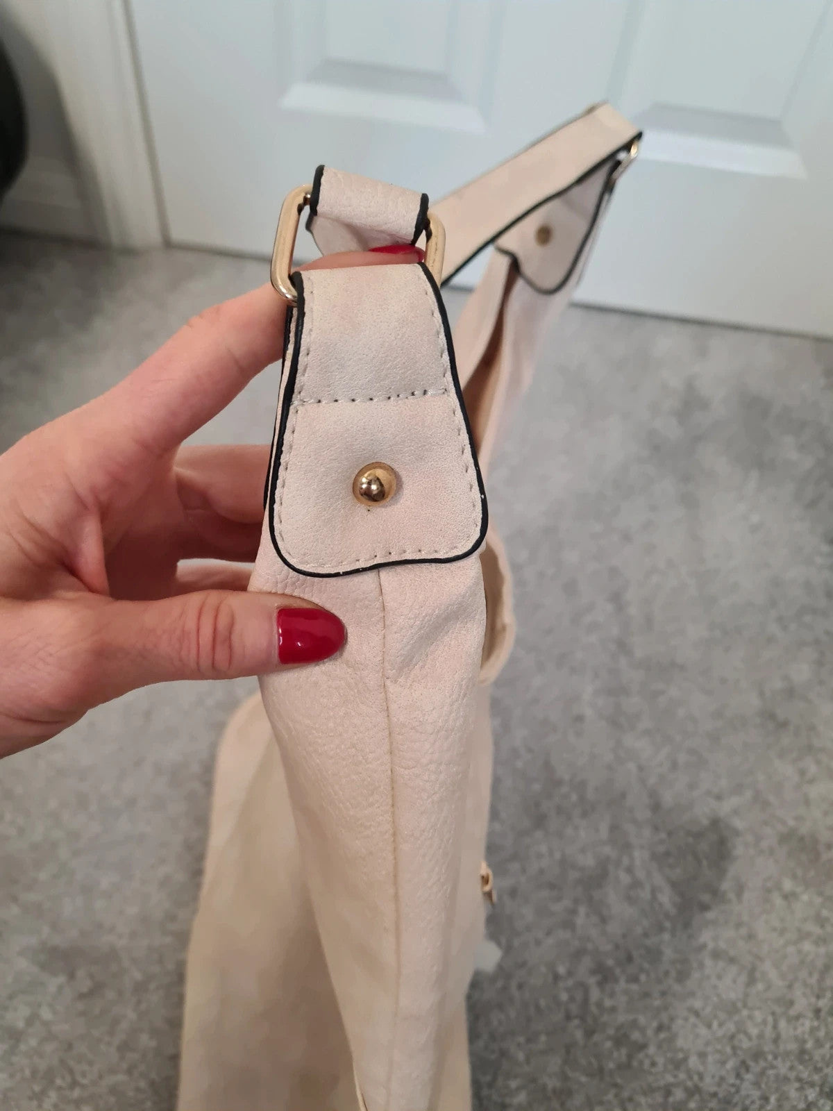 Have Best women large designer  bag faux leather shoulder handbag shopping smart hobo zipper cream