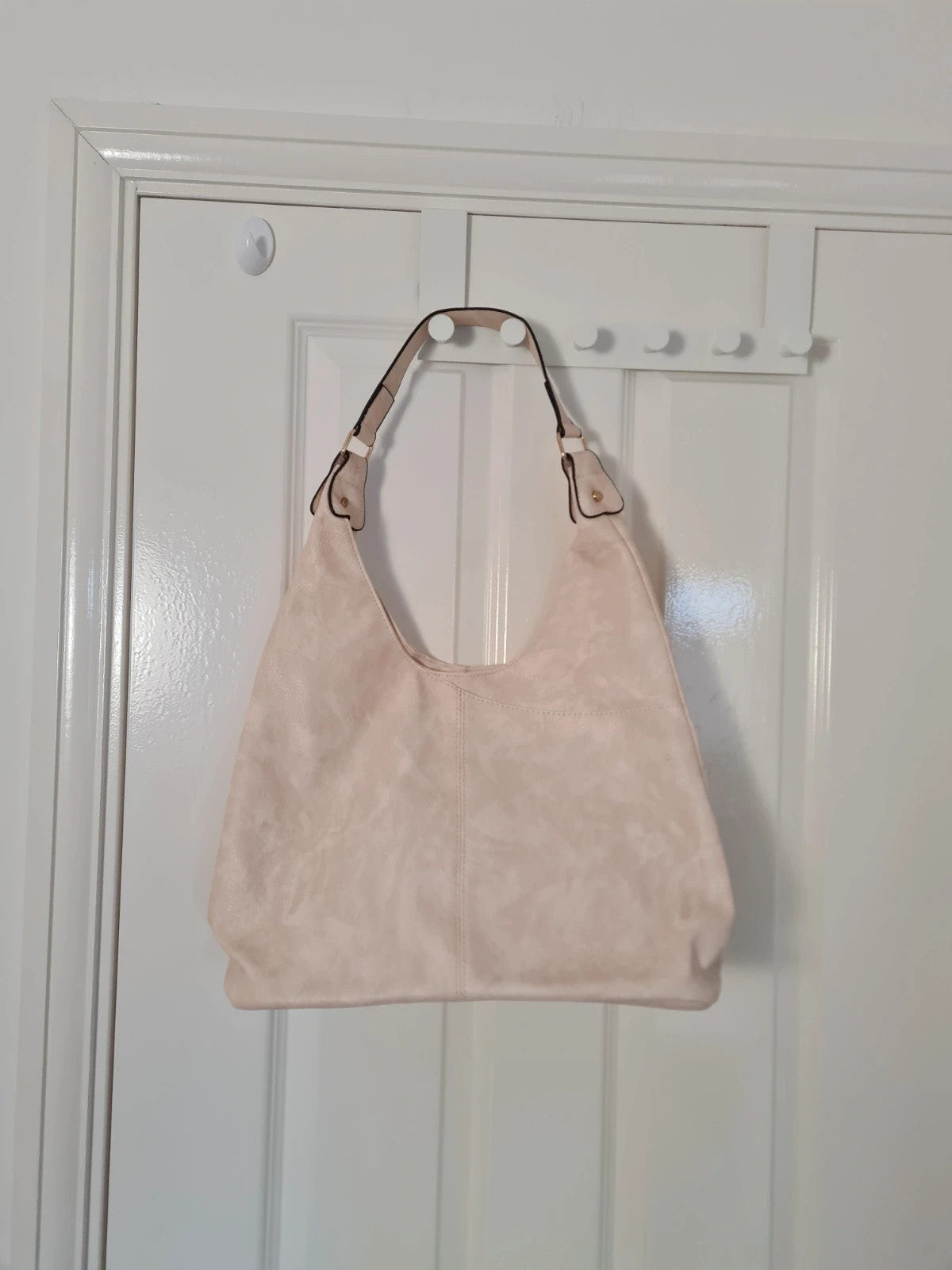 Have Best women large designer  bag faux leather shoulder handbag shopping smart hobo zipper cream