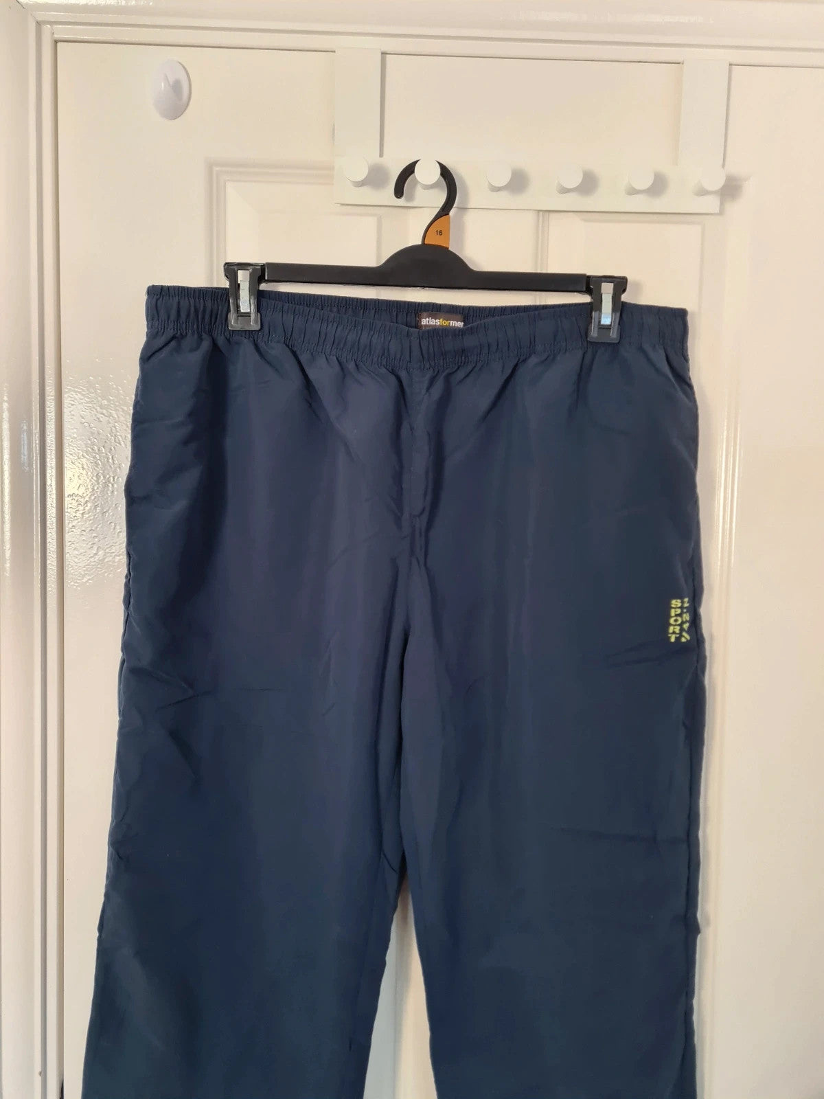 Atlas for men navy joggers style trousers elastic waist straight leg lightweight sport activewear XL