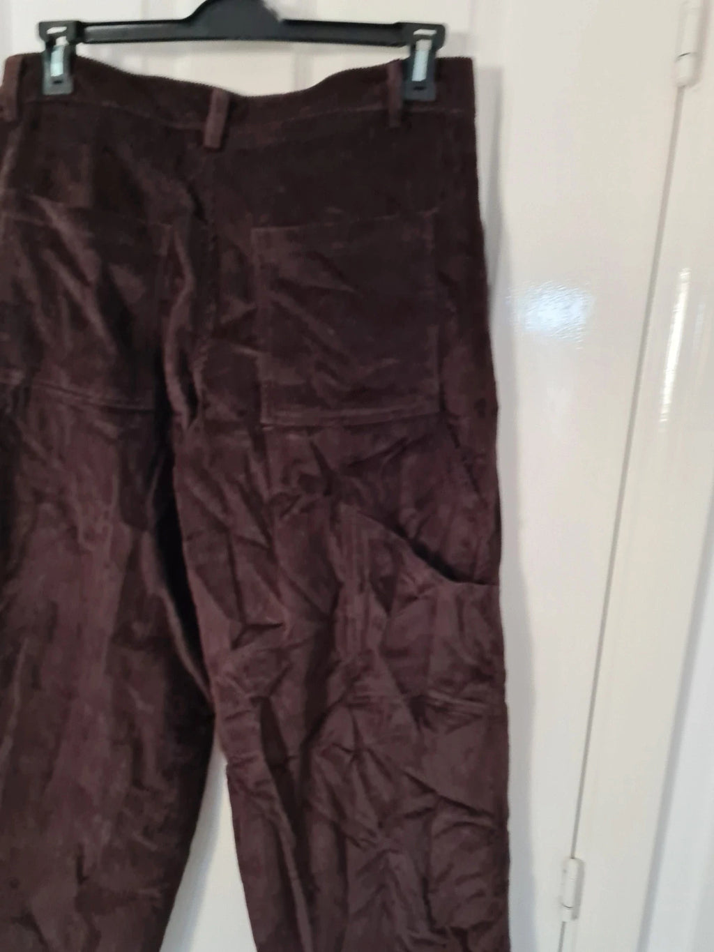 BoohooMan brown baggy carpenter varsity badge trousers cotton pockets straight wide leg W32/M