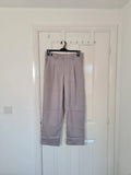 Manfinity man light grey suit trousers tailored straight leg pants pockets elastic waistband M
