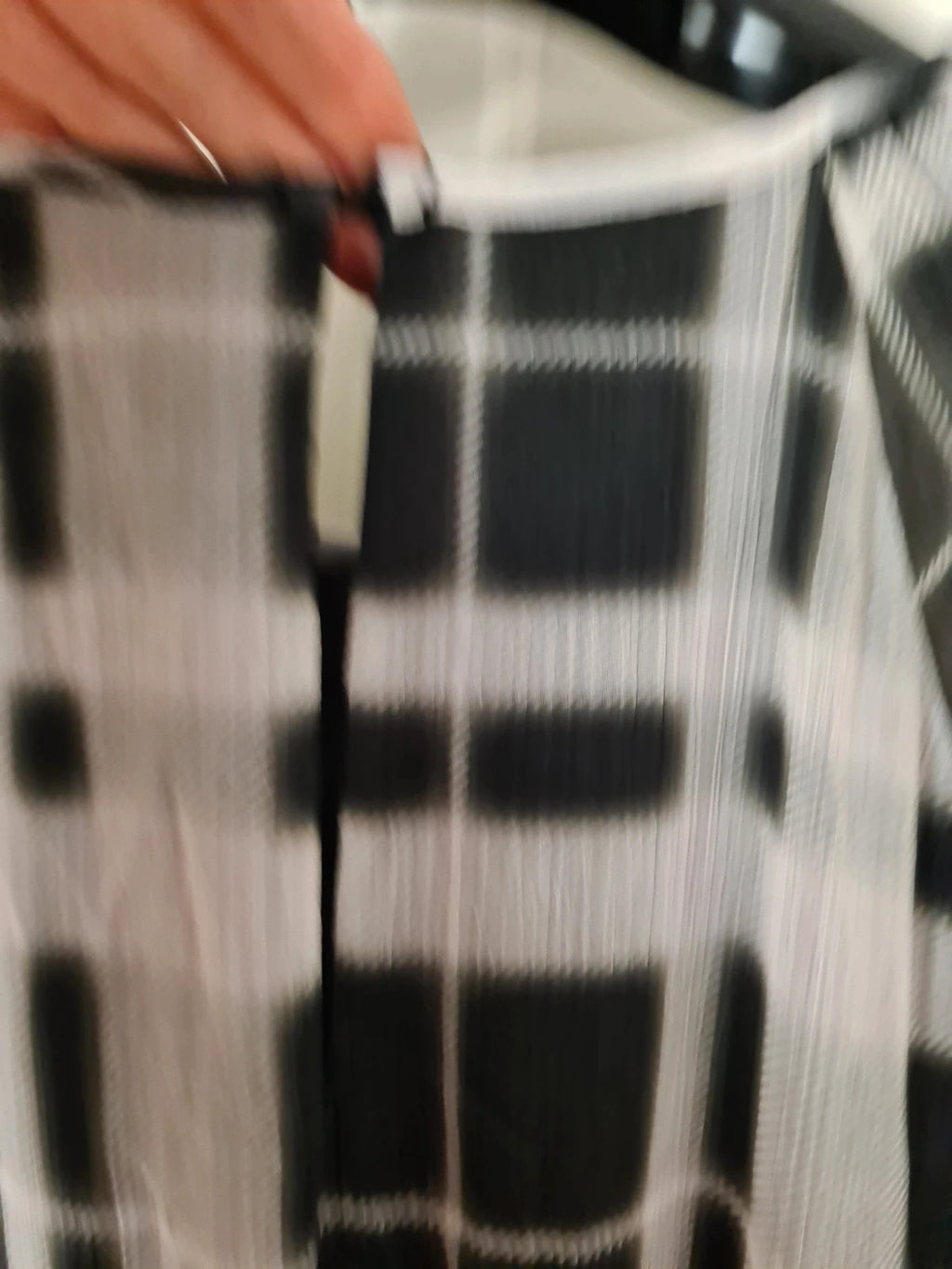 TU women mono check midaxi tea dress black/white long sleeve mesh lining round neck casual 2XL/16
