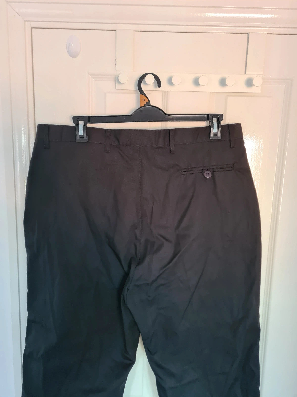 Niton equipment men black classic uniform trousers tailored straight leg cotton blend W42L29