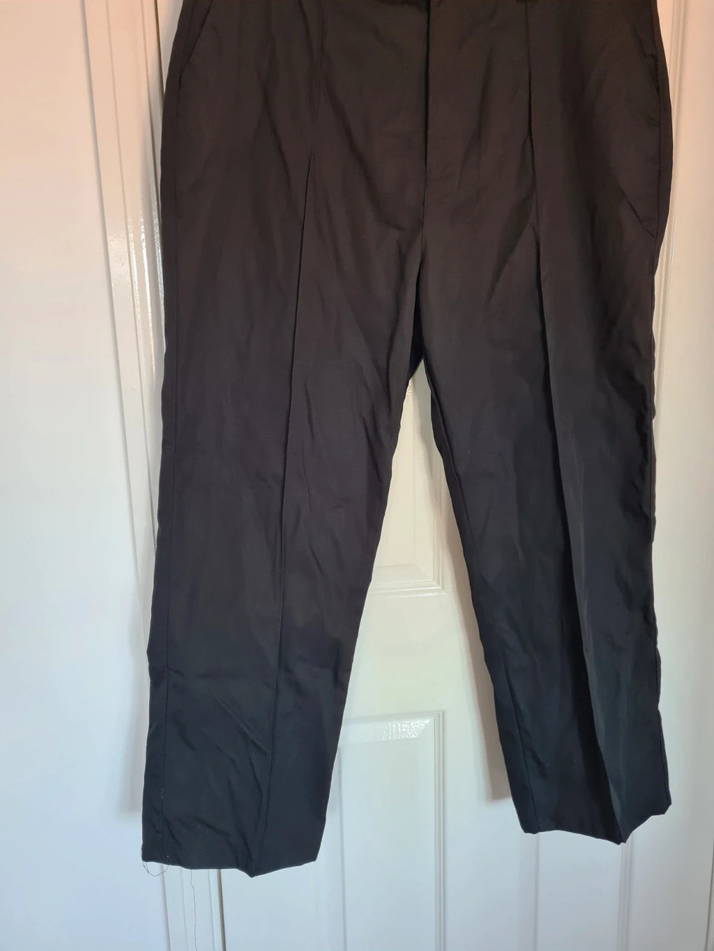 Niton equipment men black classic uniform trousers tailored straight leg cotton blend W42L29