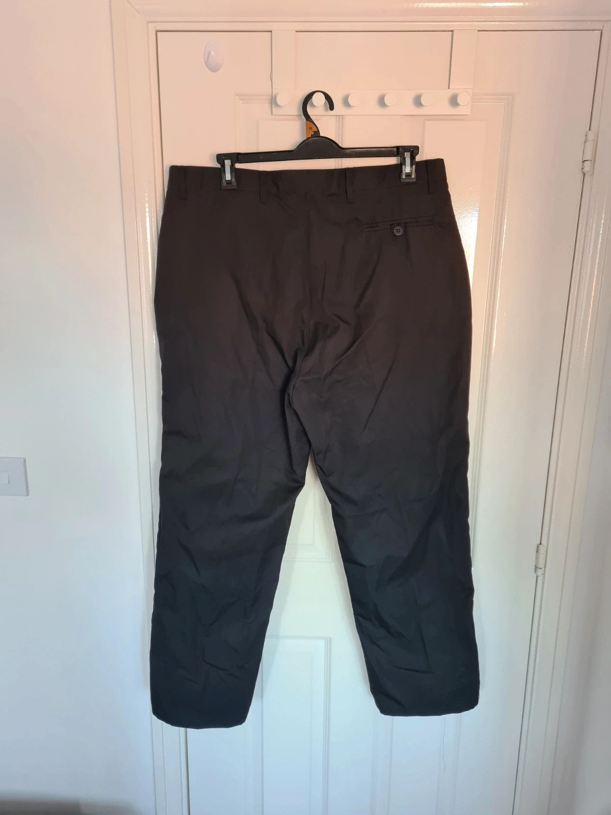 Niton equipment men black classic uniform trousers tailored straight leg cotton blend W42L29