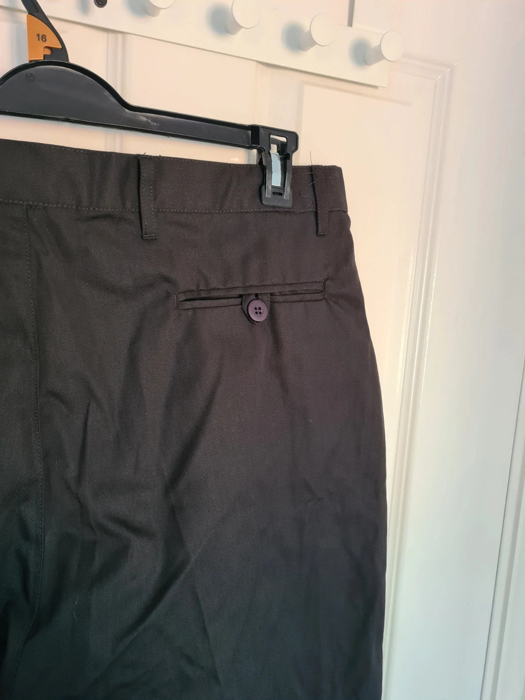 Niton equipment men black classic uniform trousers tailored straight leg cotton blend W42L29
