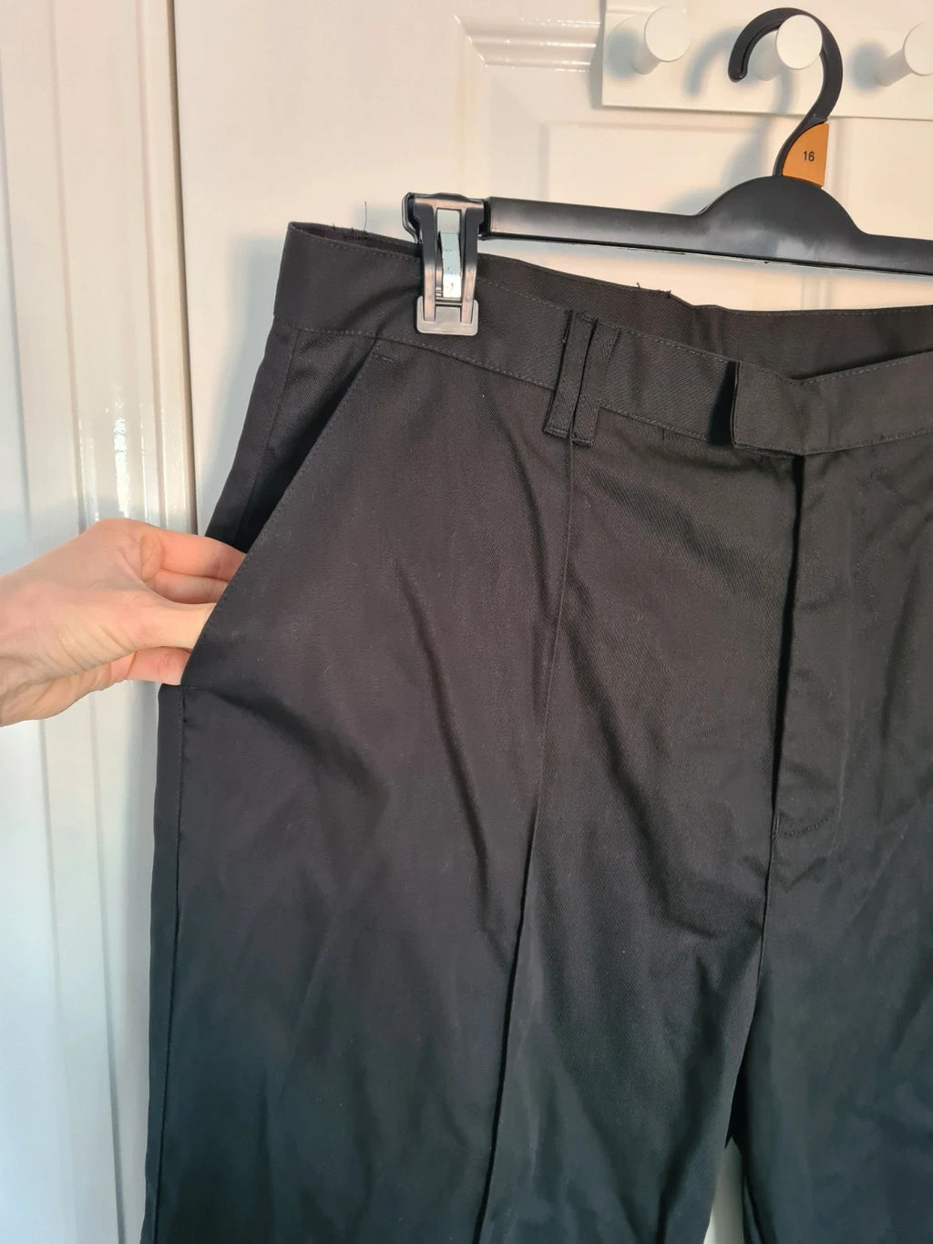 Niton equipment men black classic uniform trousers tailored straight leg cotton blend W42L29