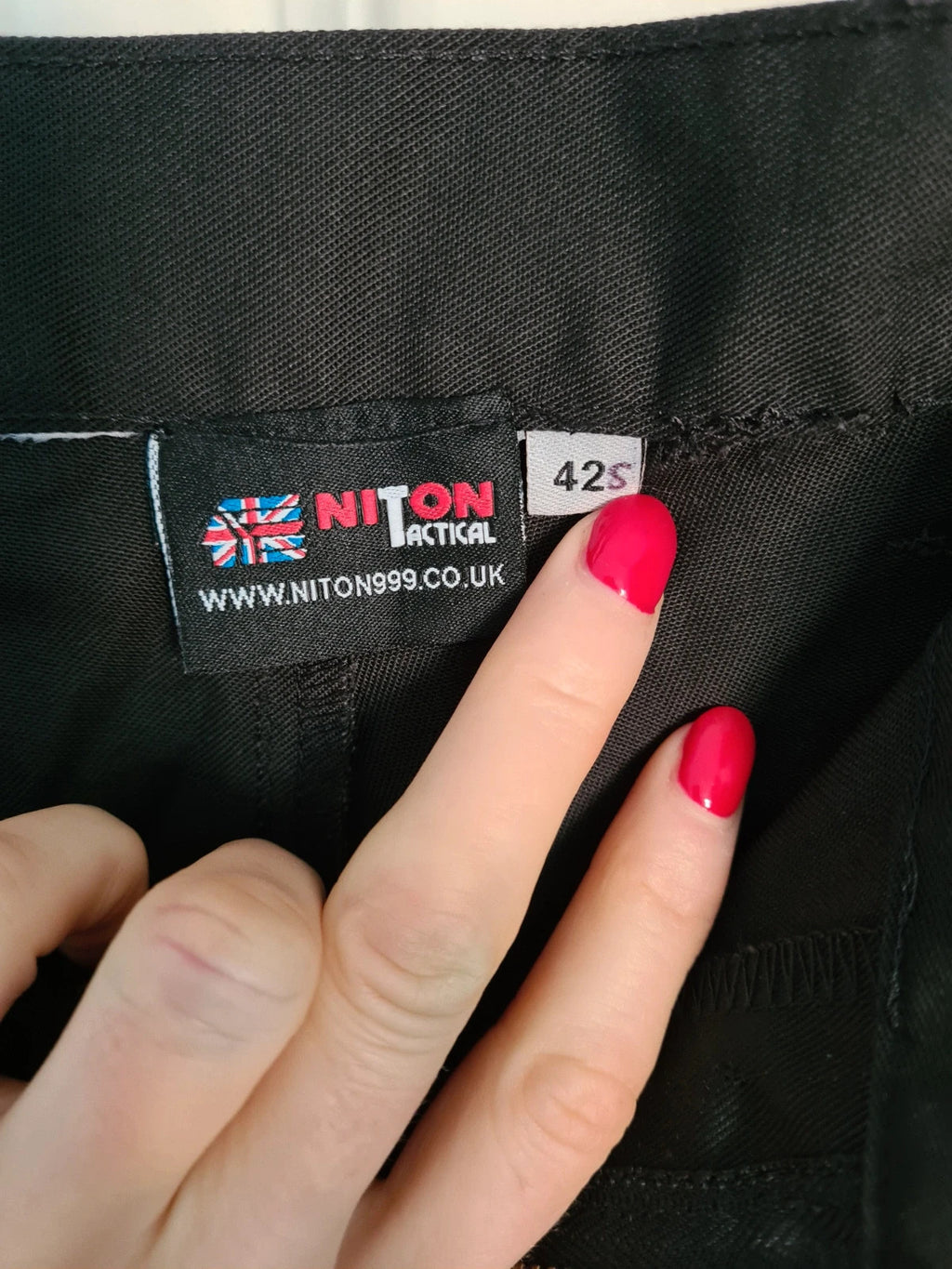 Niton equipment men black classic uniform trousers tailored straight leg cotton blend W42L29