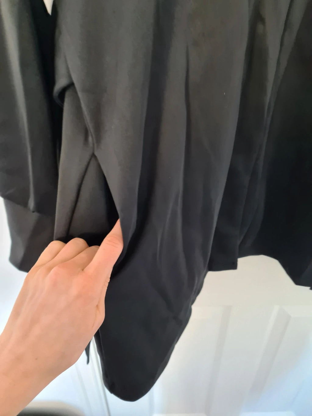 Shein women black lightweight shirt high neck long sleeve buttons down belted tunic M/10