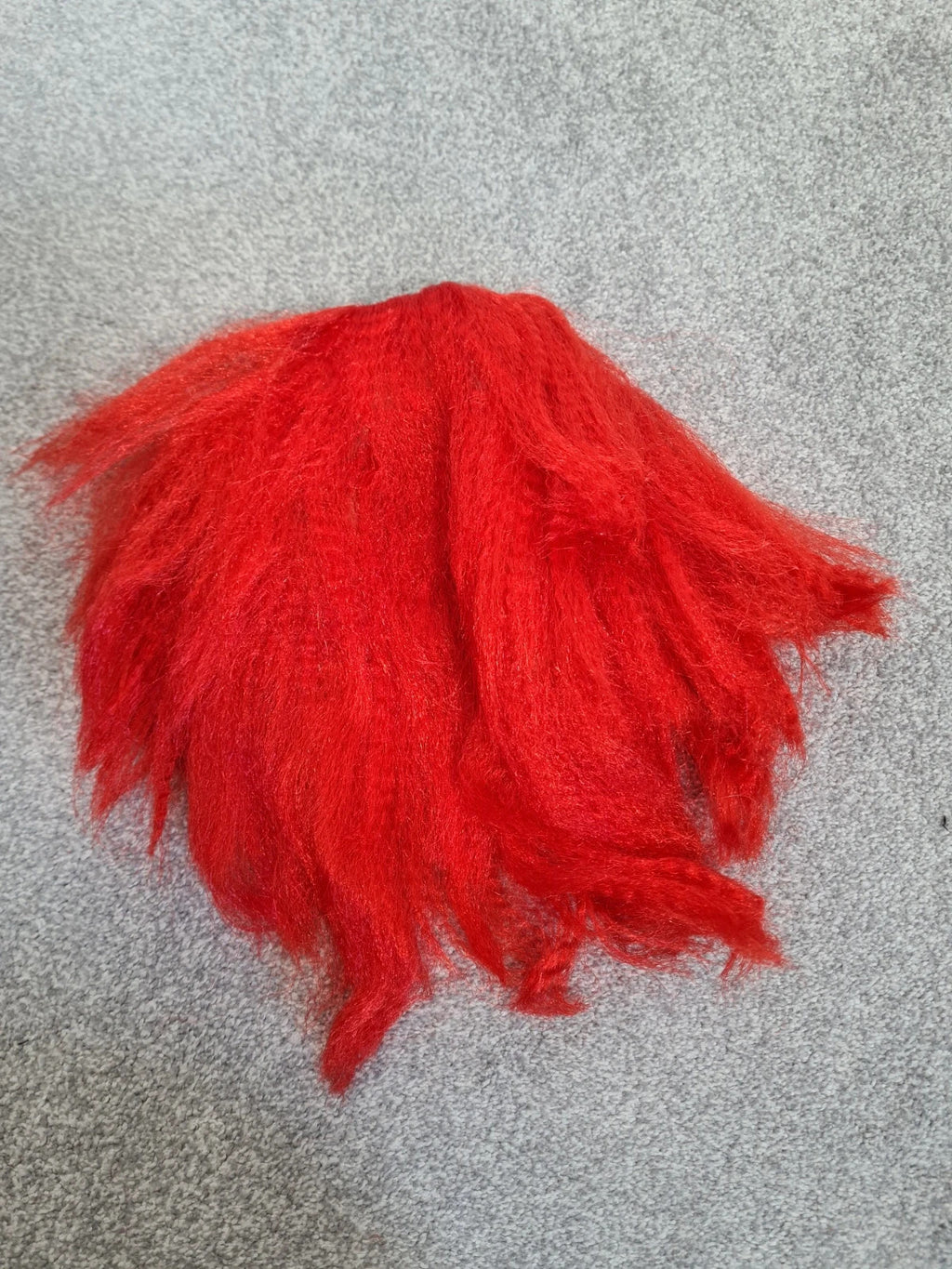 I love fancy dress men white bald cap with attached red hair clown scientist costume one size