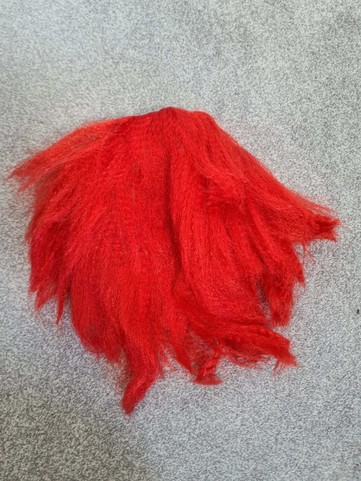 I love fancy dress men white bald cap with attached red hair clown scientist costume one size