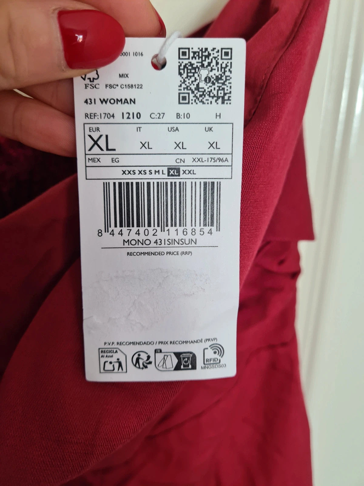 Mango women red strapless jumpsuit linien blend draped front ruched back zip wide straight leg XL/14