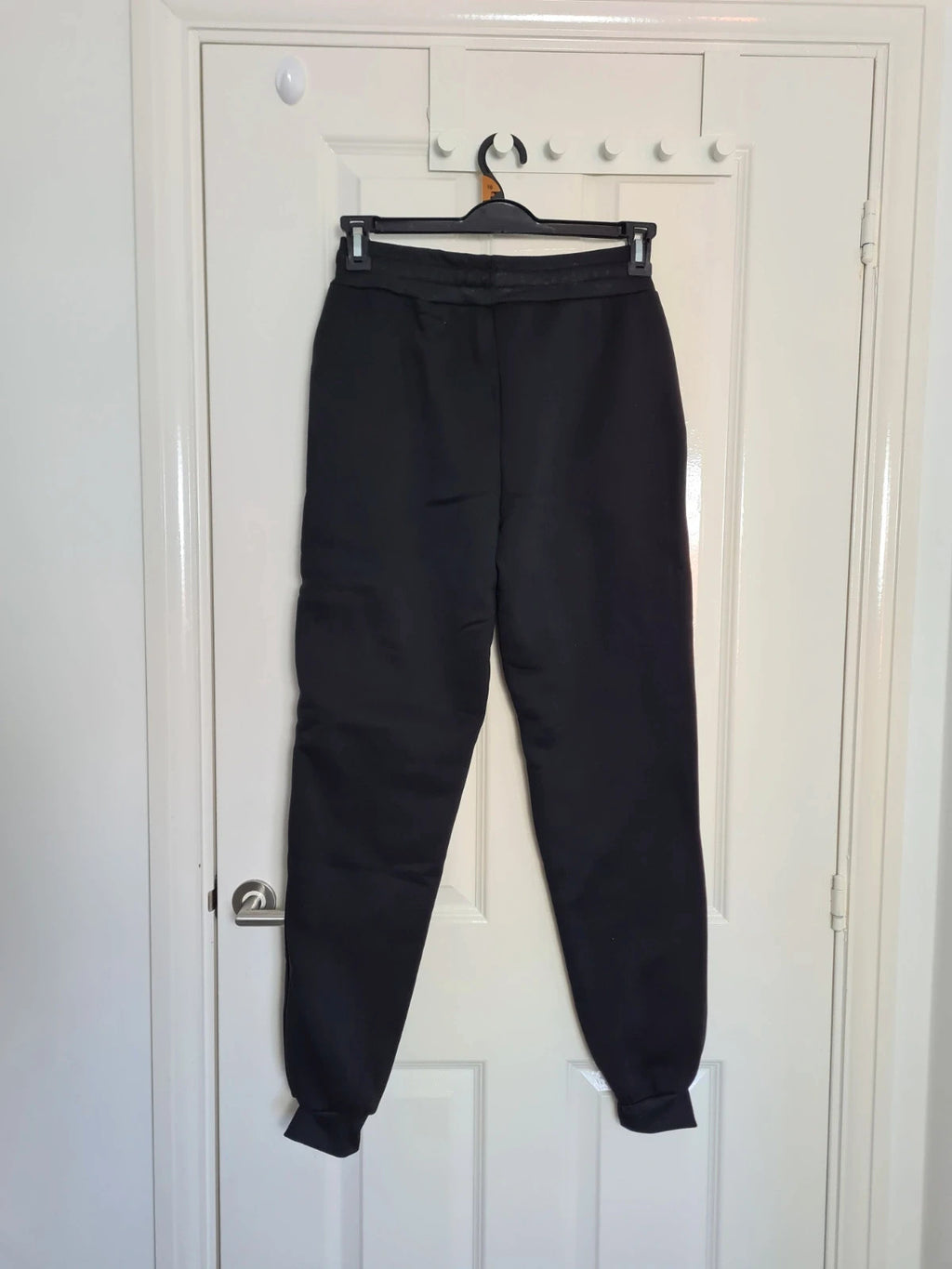 Generic men classic black joggers activewear elastic waist drawstring cuff hem sport gym outfit S